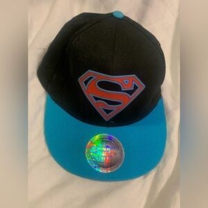 DC Comics SUPERMAN Red & Blue Silicone Logo HIP-HOP HAT CAP Adult OSFM SnapBack